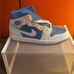 Jordan Men’s High-Top Sneakers in Light Blue and White